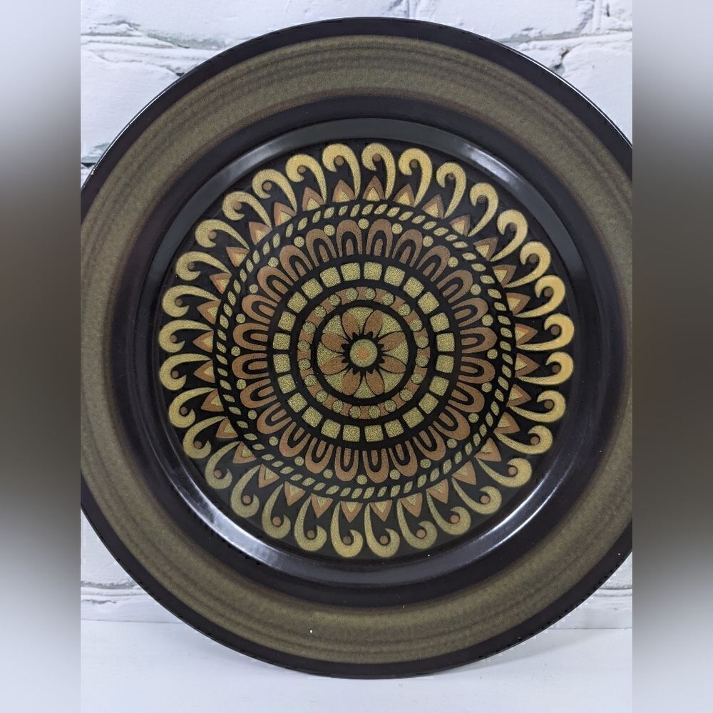 Vintage Mikasa Majora Terazzo Stoneware Chop plate 12", serving plate